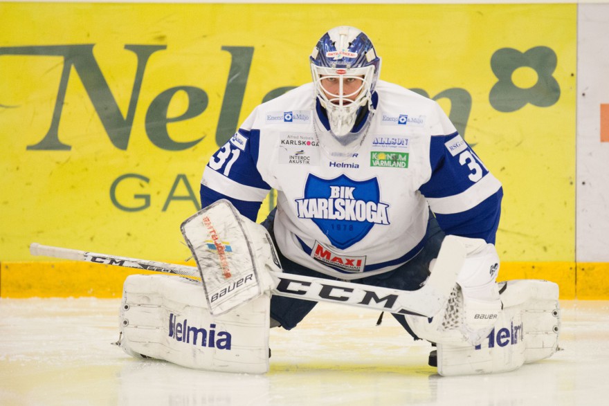 Karlskogas målvakt Joel Gistedt hade en stor del i Karlskogas seger